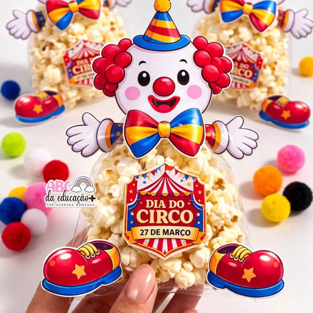 Lembrancinha Dia do Circo – Palhaço Pipoca