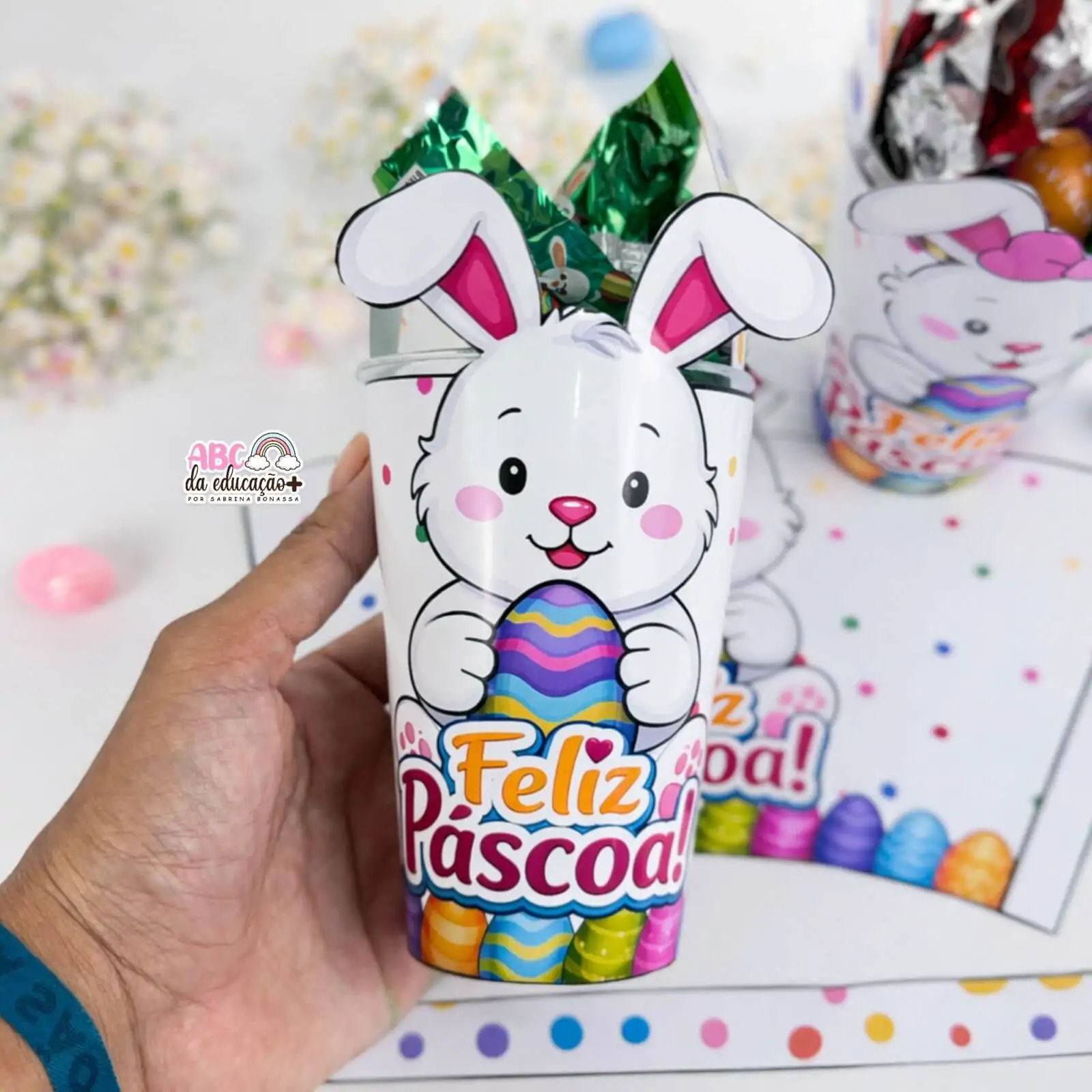 Lembrancinha Copo de Páscoa Coelhinho - Imagem 4