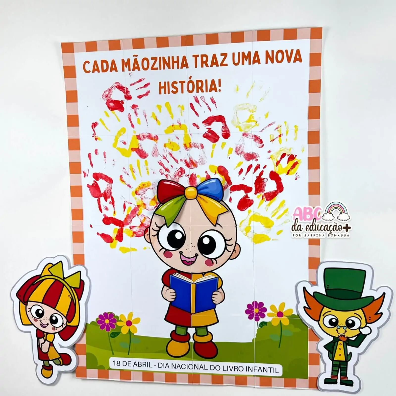 Painel Dia do Livro Infantil Emília Carimbo com as Mãos - Imagem 4