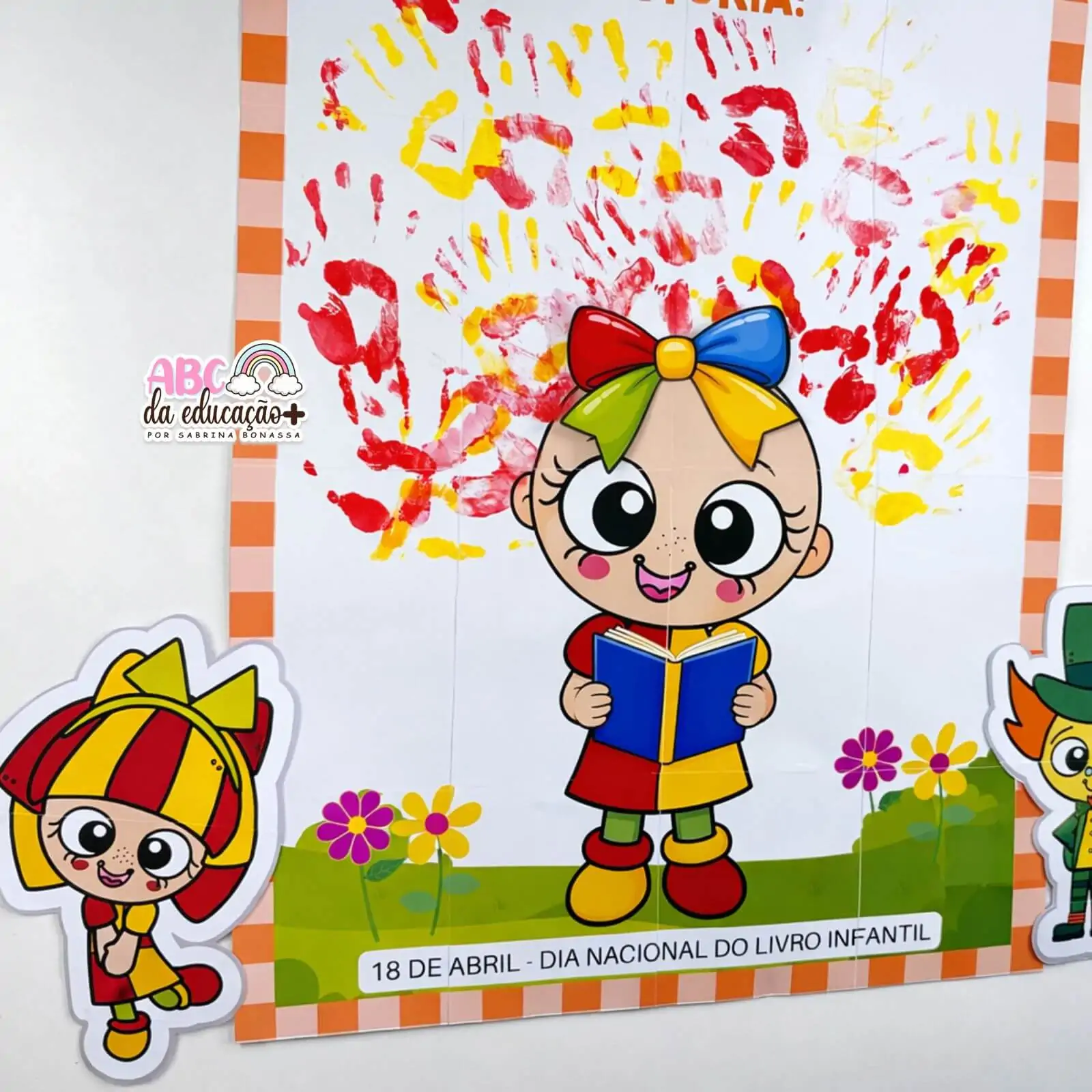 Painel Dia do Livro Infantil Emília Carimbo com as Mãos - Imagem 5