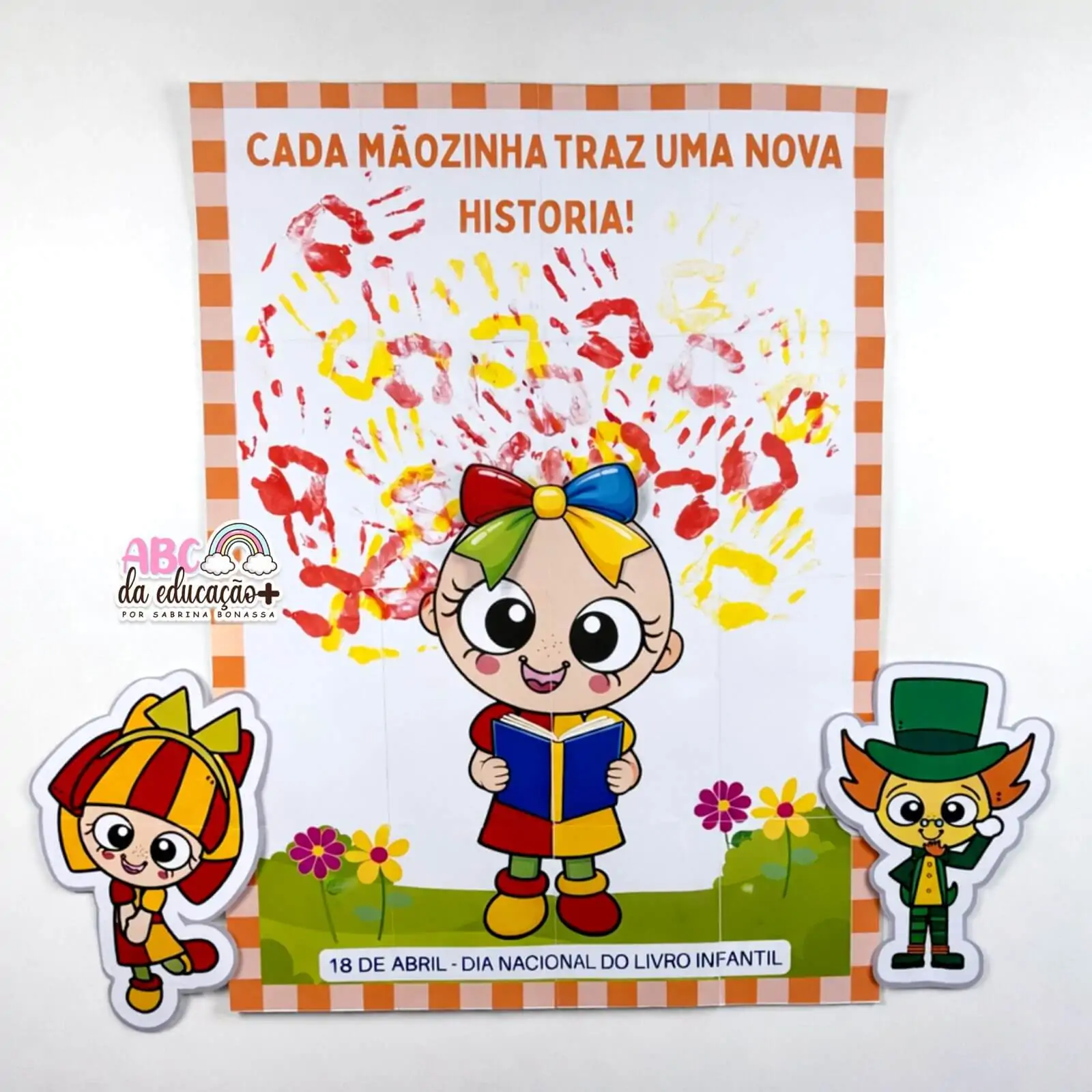 Painel Dia do Livro Infantil Emília Carimbo com as Mãos - Imagem 2